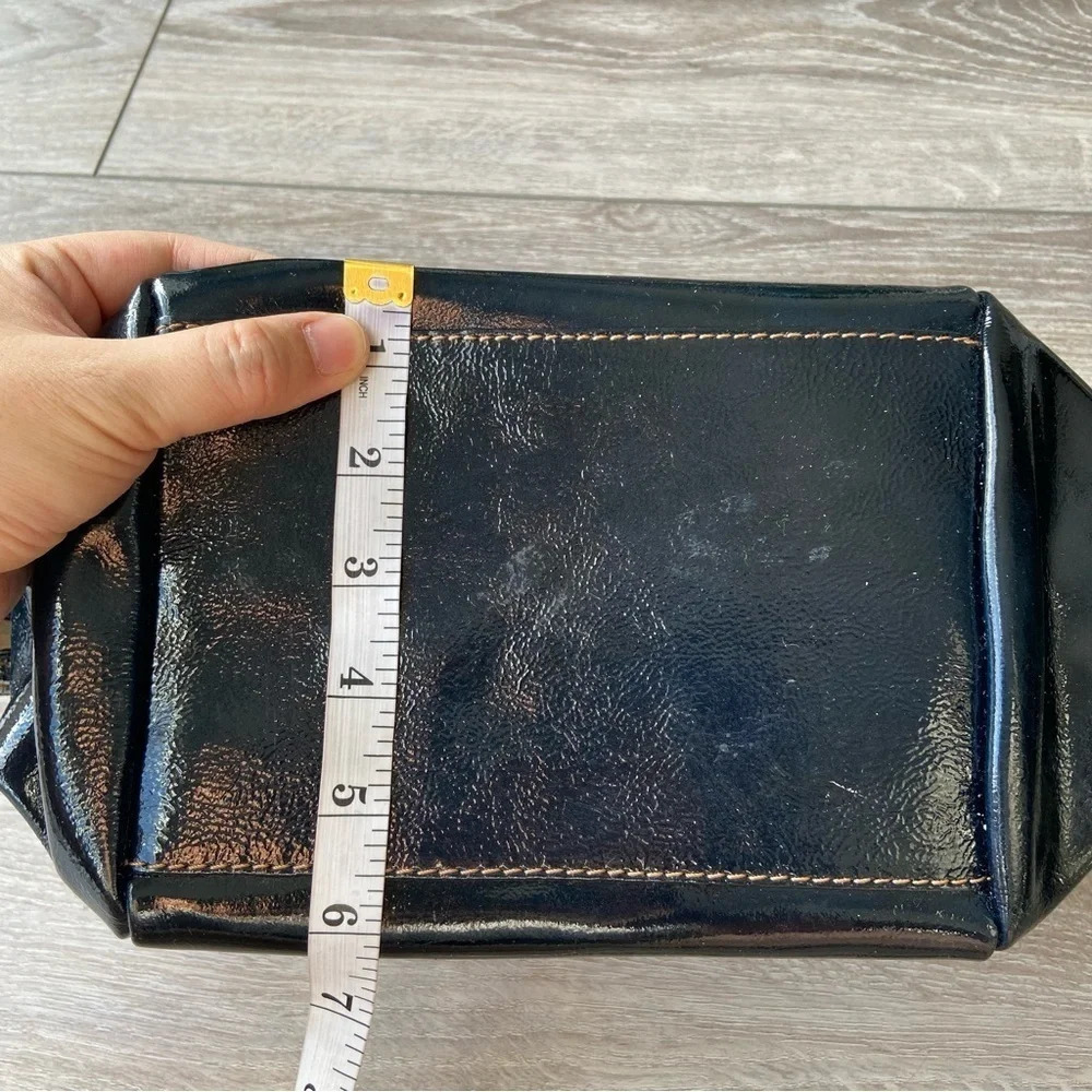 Regina Black Patent Leather Handbag Made in Italy - Picture 15 of 15